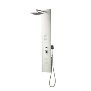 Columna de Hidromasaje fabricada en PVC acabado color plata modelo Granada